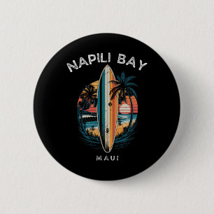 Napili Y Maui Men Women Surfing  2 Inch Round Button