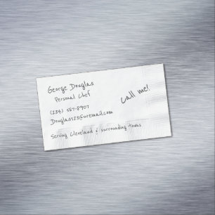 Napkin Background Magnetic Business Card