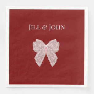 Napkin Heart Wedding Dinner Personalized Names