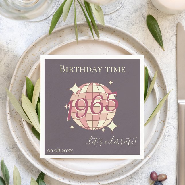 Napkins born in 1965 60th birthday table decor (Creator Uploaded)