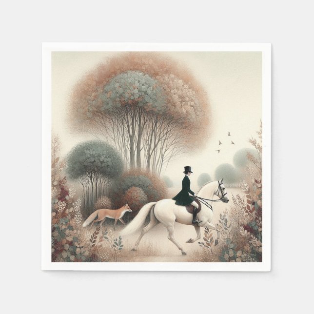 Napkins Equestrian Elusive Fox Hunt (Front)