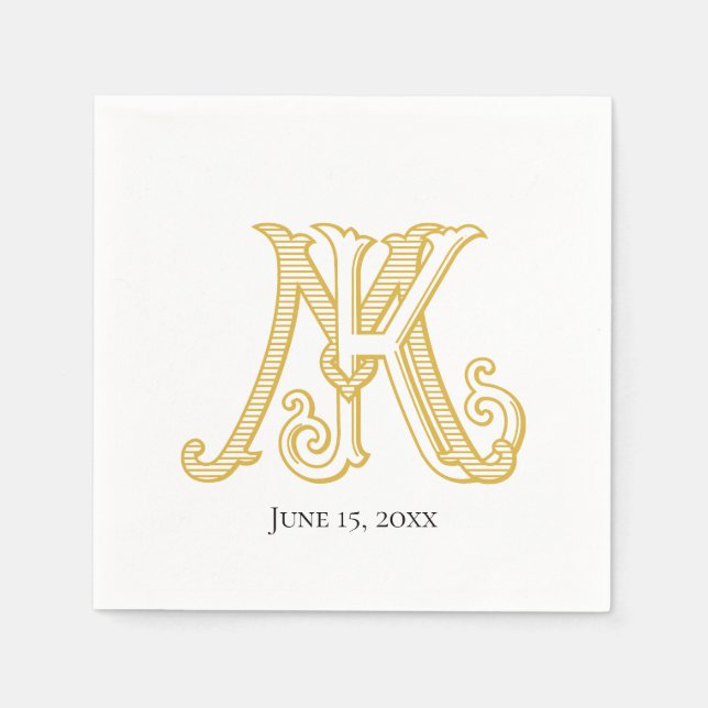 Napkins KM Monogram or MK Monogram (Front)