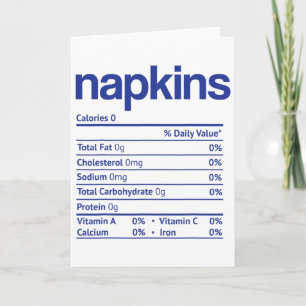 Napkins Nutrition Fact Funny Thanksgiving Christma Card