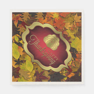 Napkins - Paper - Autumnal Happy Thanksgiving