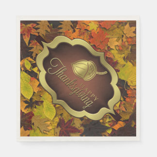 Napkins - Paper - Autumnal Happy Thanksgiving