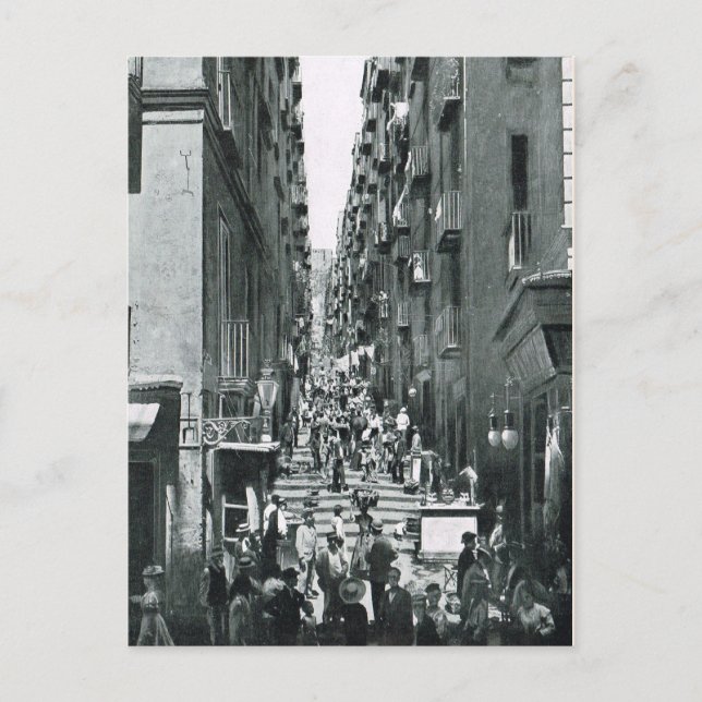 Naples, 1908, Gradoni di Chiala Postcard (Front)