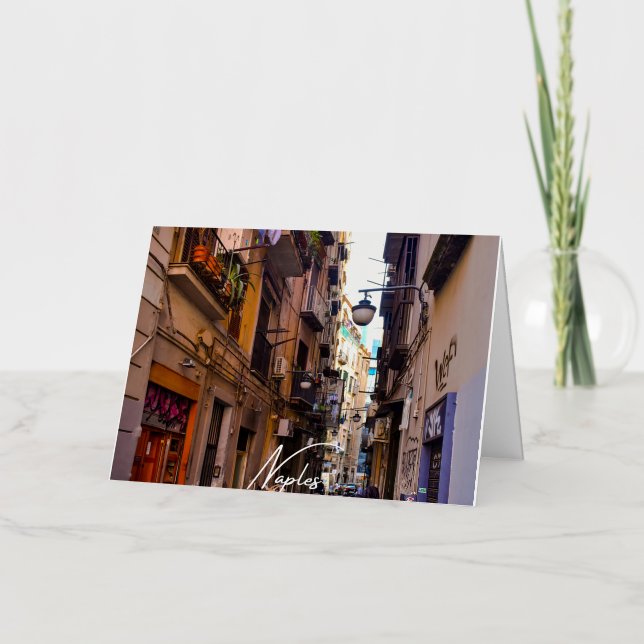 Naples Alley (Naples) Foil Greeting Card (Front)