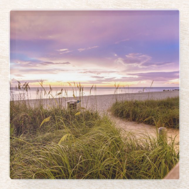 Naples Beach Florida Glass Coaster (Front)