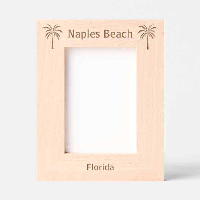 Naples Beach Florida Laser Engraved frame (Front)