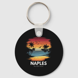 Naples Beach Florida Surfboard Surfing Vintage  Keychain