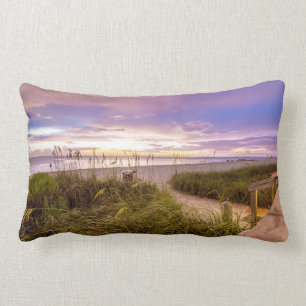 Naples Beach Shore and Calm Ocean Florida Lumbar Pillow