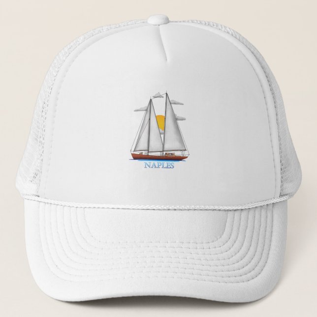 Naples Coastal Nautical Sailing Sailor Trucker Hat (Front)