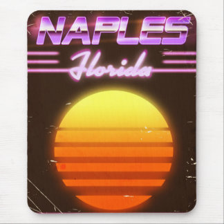 Naples Florida 1980s travel poster Mouse Pad