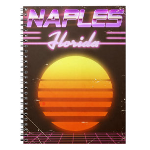 Naples Florida 1980s travel poster Notebook