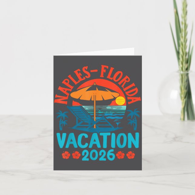 Naples Florida 2026 Family Vacation Beach Summer V Card (Front)