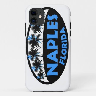Naples Florida black blue palms iPhone 11 Case