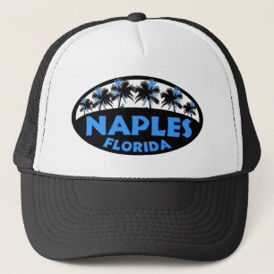 Naples Florida black blue palms Trucker Hat