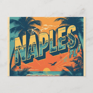 Naples florida dreaming retro postcard