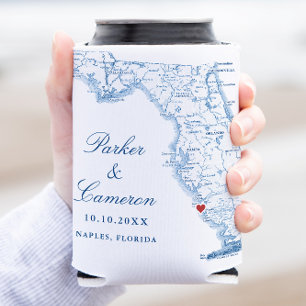 Naples Florida Map Elegant Wedding Favour Can Cooler