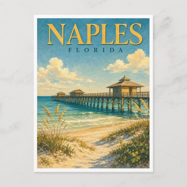 Naples Florida Naples Pier GeoSaga Postcard (Front)
