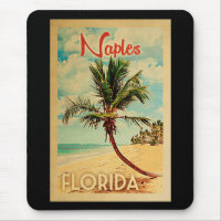 Naples Florida Palm Tree Beach Vintage Travel