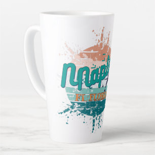 Naples Florida Retro Vintage Exploding Sunset Latte Mug
