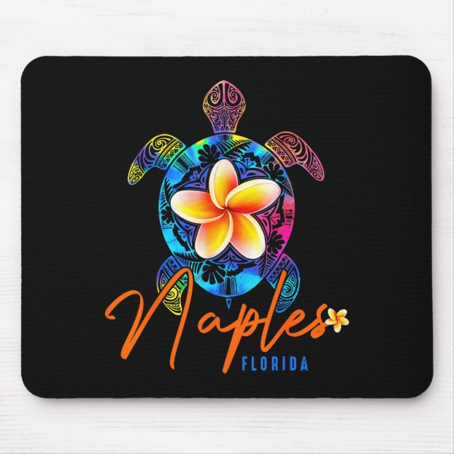Naples Florida Sea Turtle Tie Dye Trocal Vacation  Mouse Pad (Front)