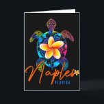 Naples Florida Sea Turtle Tie Dye Tropical Vacatio Card<br><div class="desc">Naples Florida Sea Turtle Tie Dye Tropical Vacation</div>