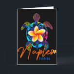 Naples Florida Sea Turtle Tie Dye Tropical Vacatio Card<br><div class="desc">Naples Florida Sea Turtle Tie Dye Tropical Vacation</div>