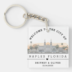 Naples Florida Skyline – Custom Wedding favour Keychain