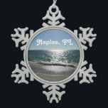 Naples, Florida Snowflake Pewter Christmas Ornament<br><div class="desc">Beach in Naples,  Florida.</div>