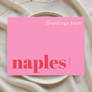 Naples Florida typographic pink Postcard