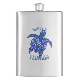 Naples Florida Vacation Tribal Turtle Hip Flask