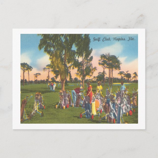 Naples, Florida Vintage Golf Course 1940s Postcard (Front)