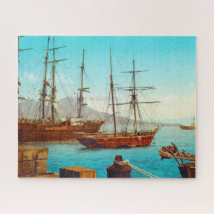 Naples harbour Italy 1800s Jigsaw Puzzle
