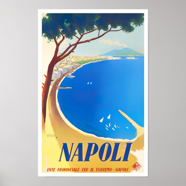 Naples Italie vintage travel Poster (Devant)