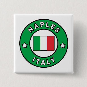 Naples Italy 2 Inch Square Button