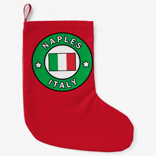 Naples Italy Small Christmas Stocking (Front)