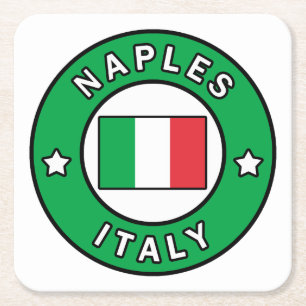Naples Italy Square Paper Coaster