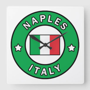 Naples Italy Square Wall Clock