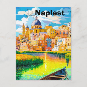 Naples Italy Travel Postcard, Naples Travel Art, I Postcard