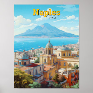 Naples Italy Vintage Travel Poster