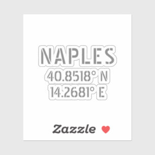 Naples Latitude and Longitude Coordinates Vinyl