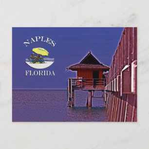 Naples Pier In Blues Postcard