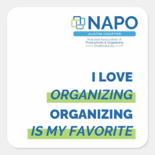 NAPO Austin I Love Organizing sticker