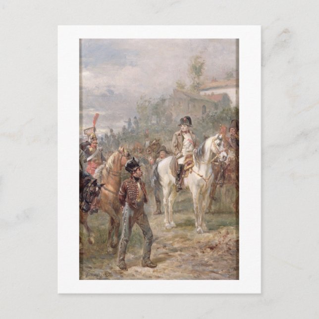 Napoleon and his Troops (oil on panel) (pair of 12 Postcard (Front)