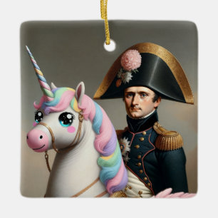 Napoleon and Kawaii Unicorn Ornament