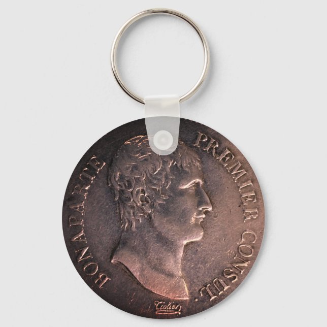 Napoleon Bonaparte 1802 silver coin Keychain (Front)