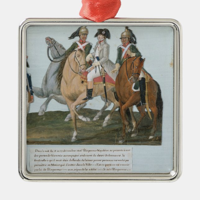 Napoleon Bonaparte  and the Varsovian Sentry Metal Ornament (Front)