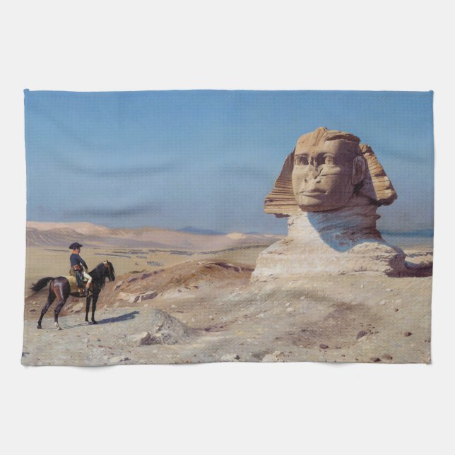 Napoleon Bonaparte Before the Sphinx (by Gérôme) Kitchen Towel (Horizontal)